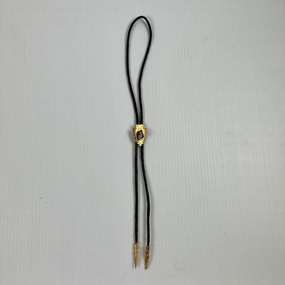 Gold Tone Southwestern Arrowhead Bolo with Beautiful Stone VINTAGE - Picture 2 of 7